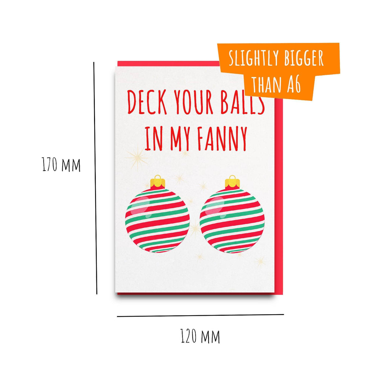 a greeting card with a christmas ornament on it