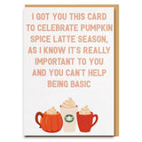 funny pumpkin spice card