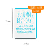 cheeky september birthday card