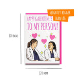 Greys Anatomy Meredith and Cristina you're my person galentines day card 