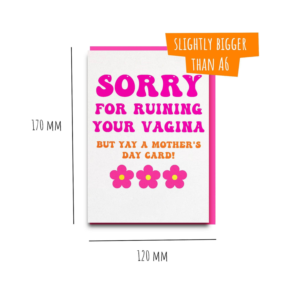 rude mothers day card - sorry for ruining your vagina