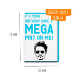 funny johnny deep mega pint birthday card