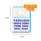 rude ballsack fathers day card