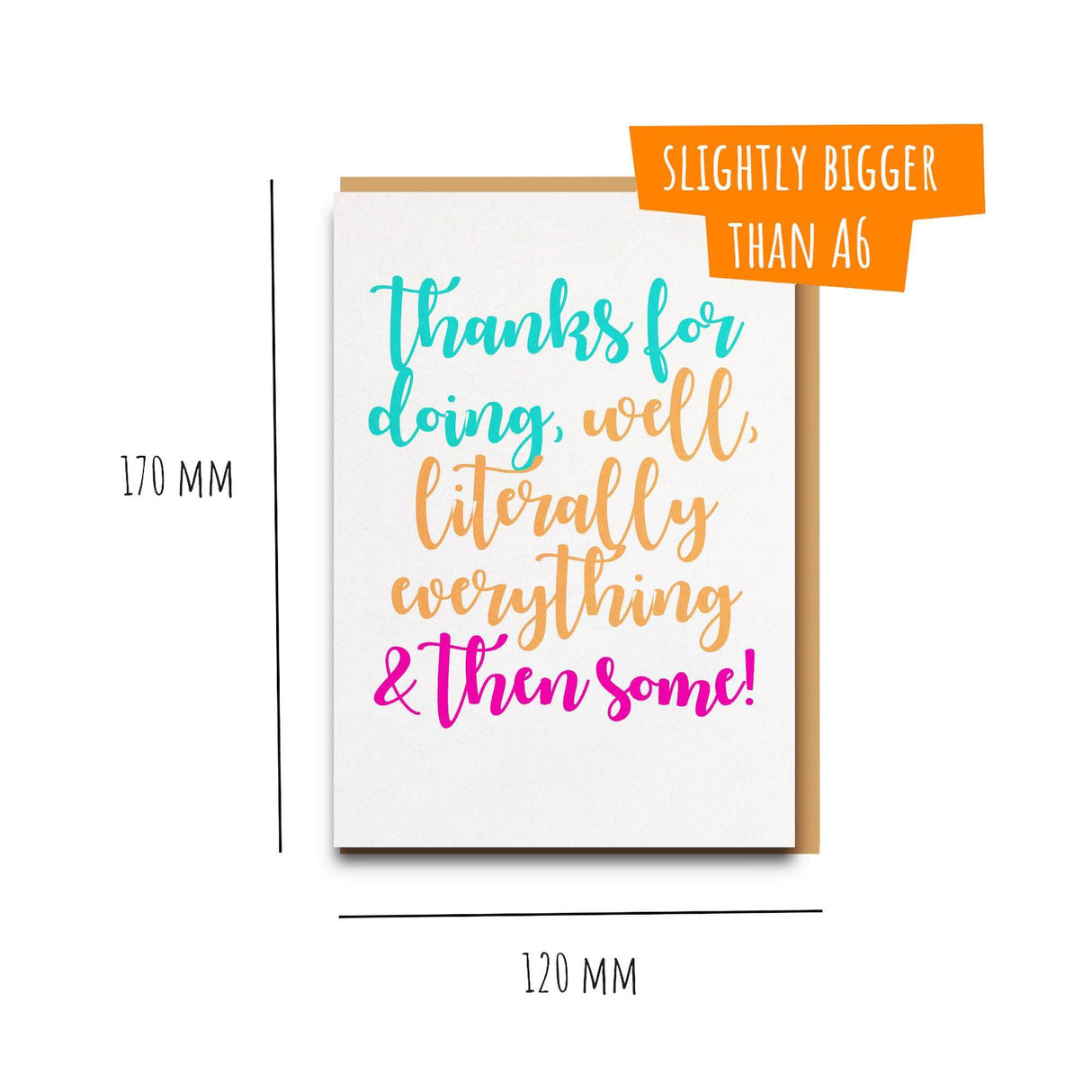 Funny and sweet and heartfelt thank you card for school teacher,