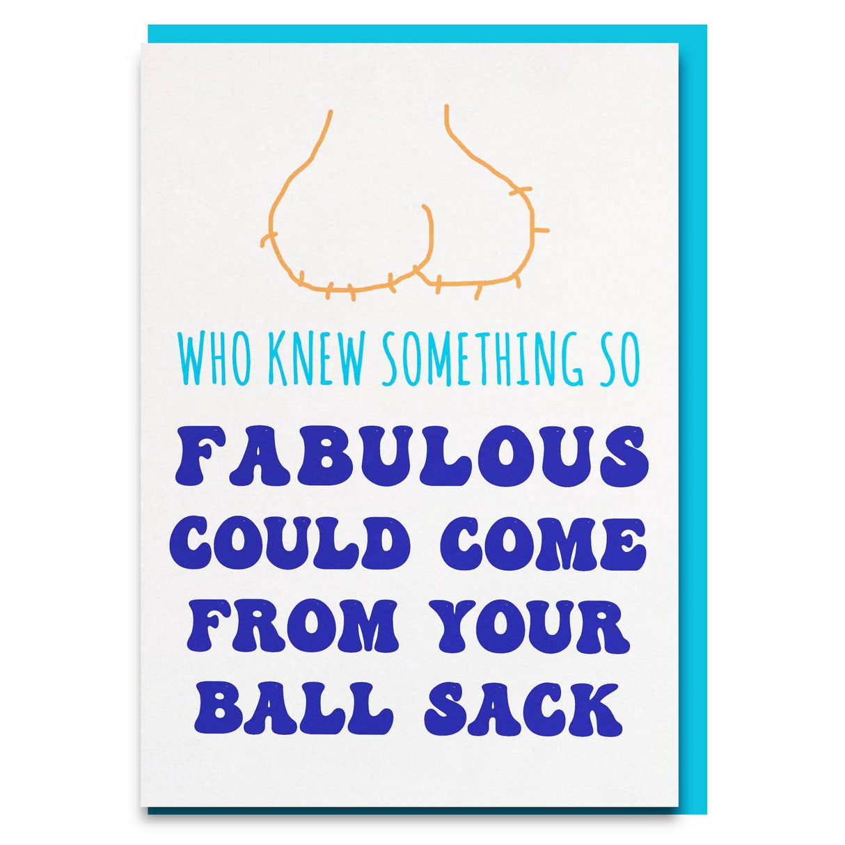 rude ballsack father's day card