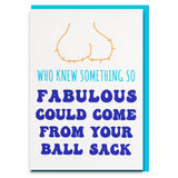 rude ballsack father's day card