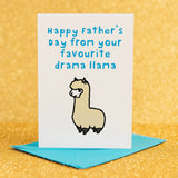 funny drama llama fathers day card