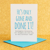 Funny and sweet personalised A-level results got into university congratulations card.