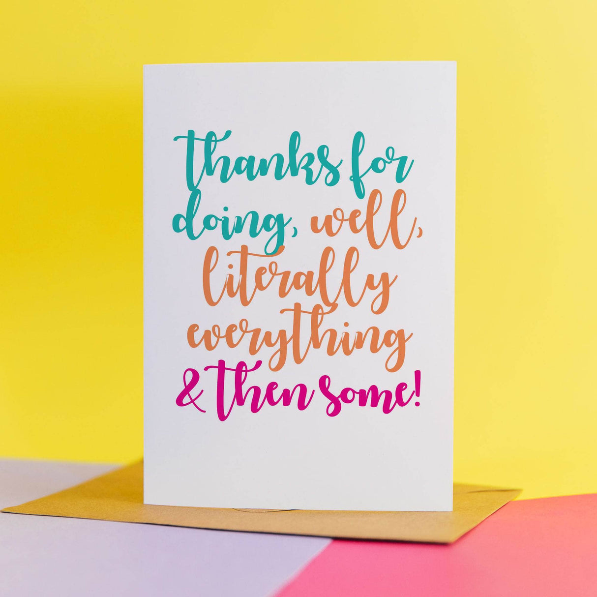 Funny and sweet and heartfelt thank you card for school teacher,