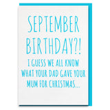 rude september birthday card